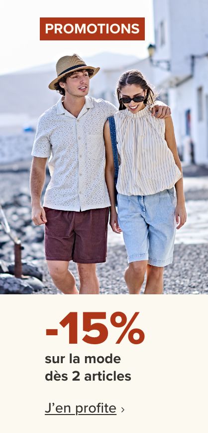 -15 % sur les vêtements de mode à l'achat de 2 articles ou plus
