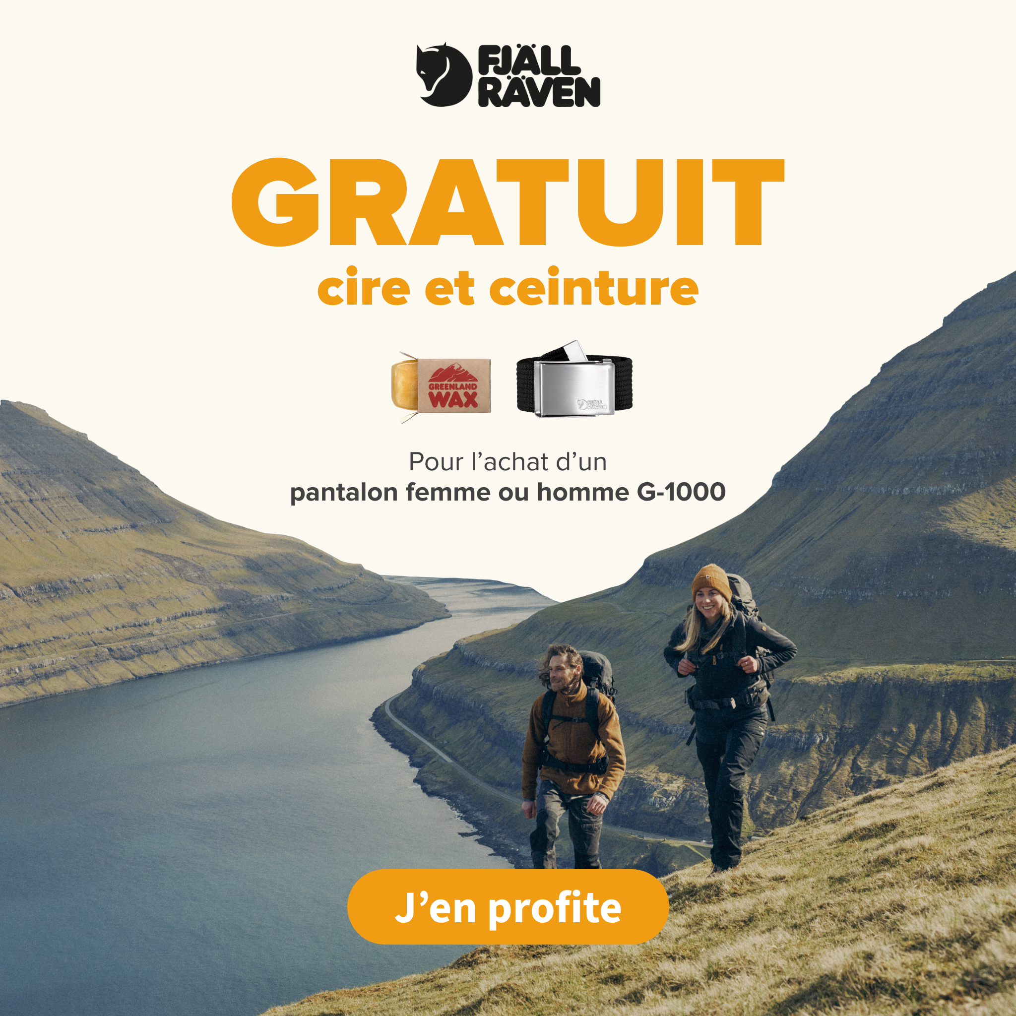 Gratuit cire et ceinture pour l'achat d'un pantalon femme ou homme G-1000