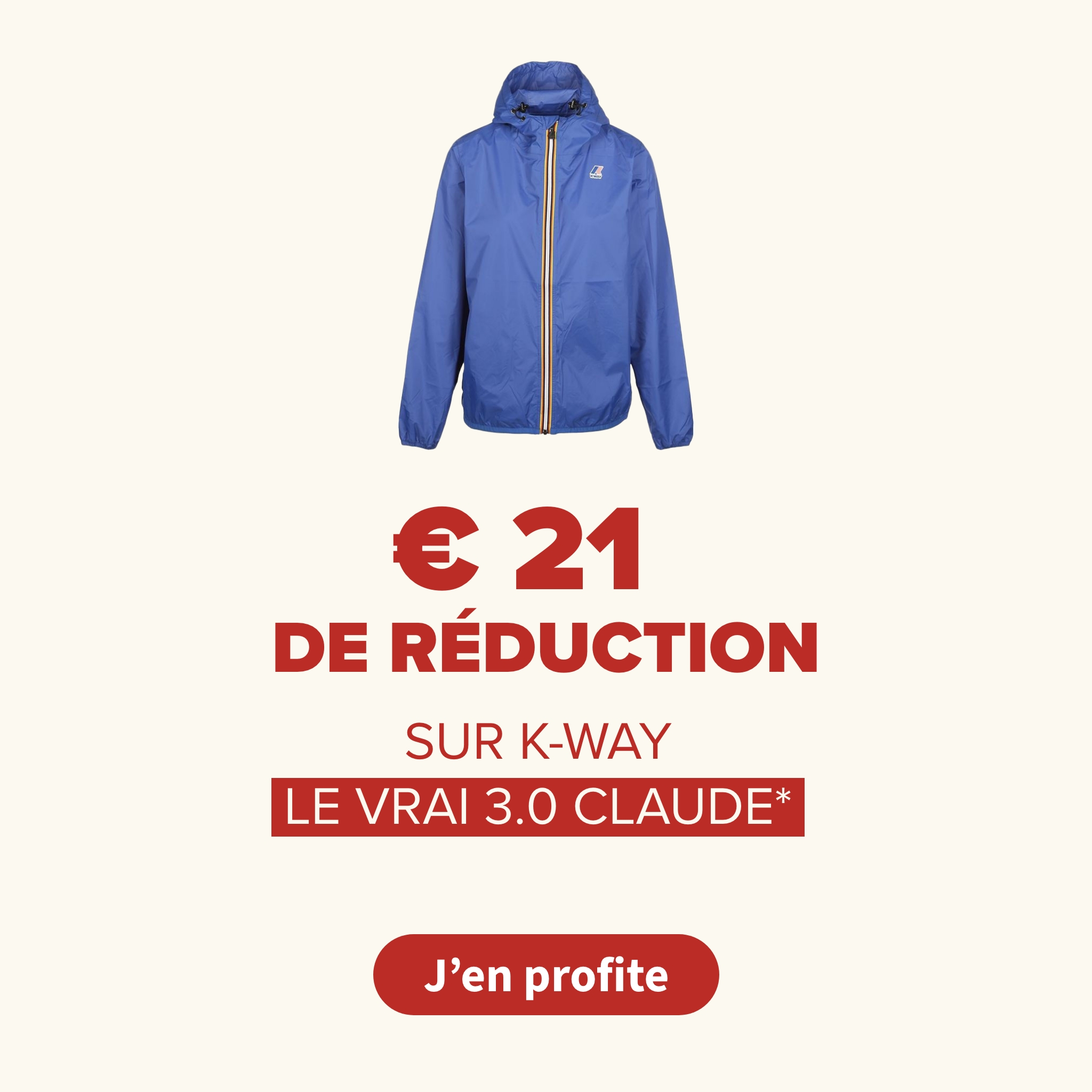 -20 % sur K-Way Le Vrai Claude 3.0*